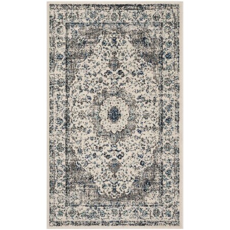 Safavieh Evoke Power Loomed Rectangle Area Rug, Grey and Ivory - 3 x 5 ft. EVK220D-3